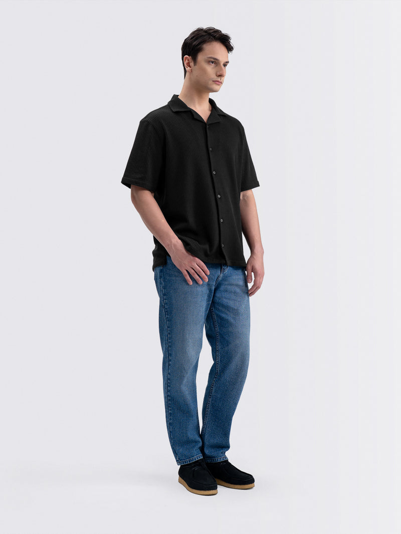 Tropic Flow Short Shirt Black