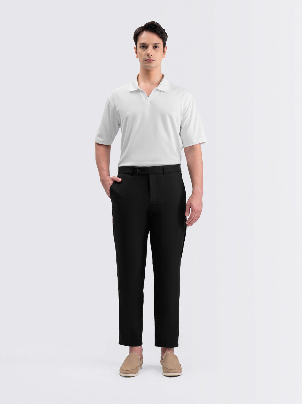 Feather Chino Pants Black