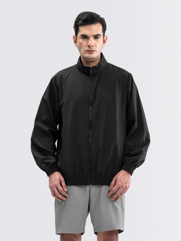 Geared Crinkle Jacket Black