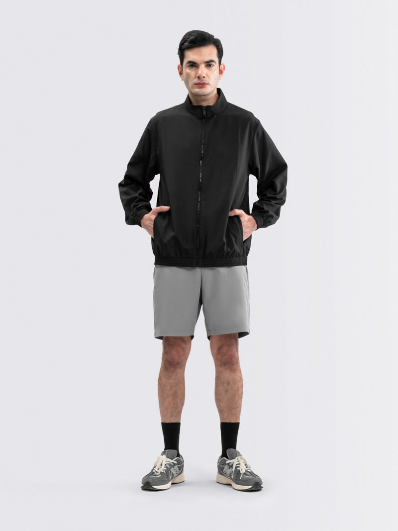 Geared Crinkle Jacket Black