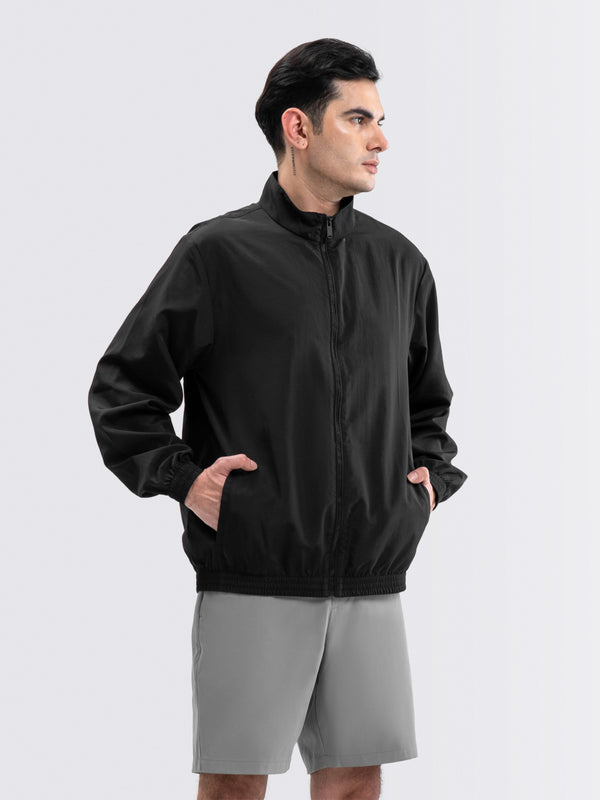 Geared Crinkle Jacket Black