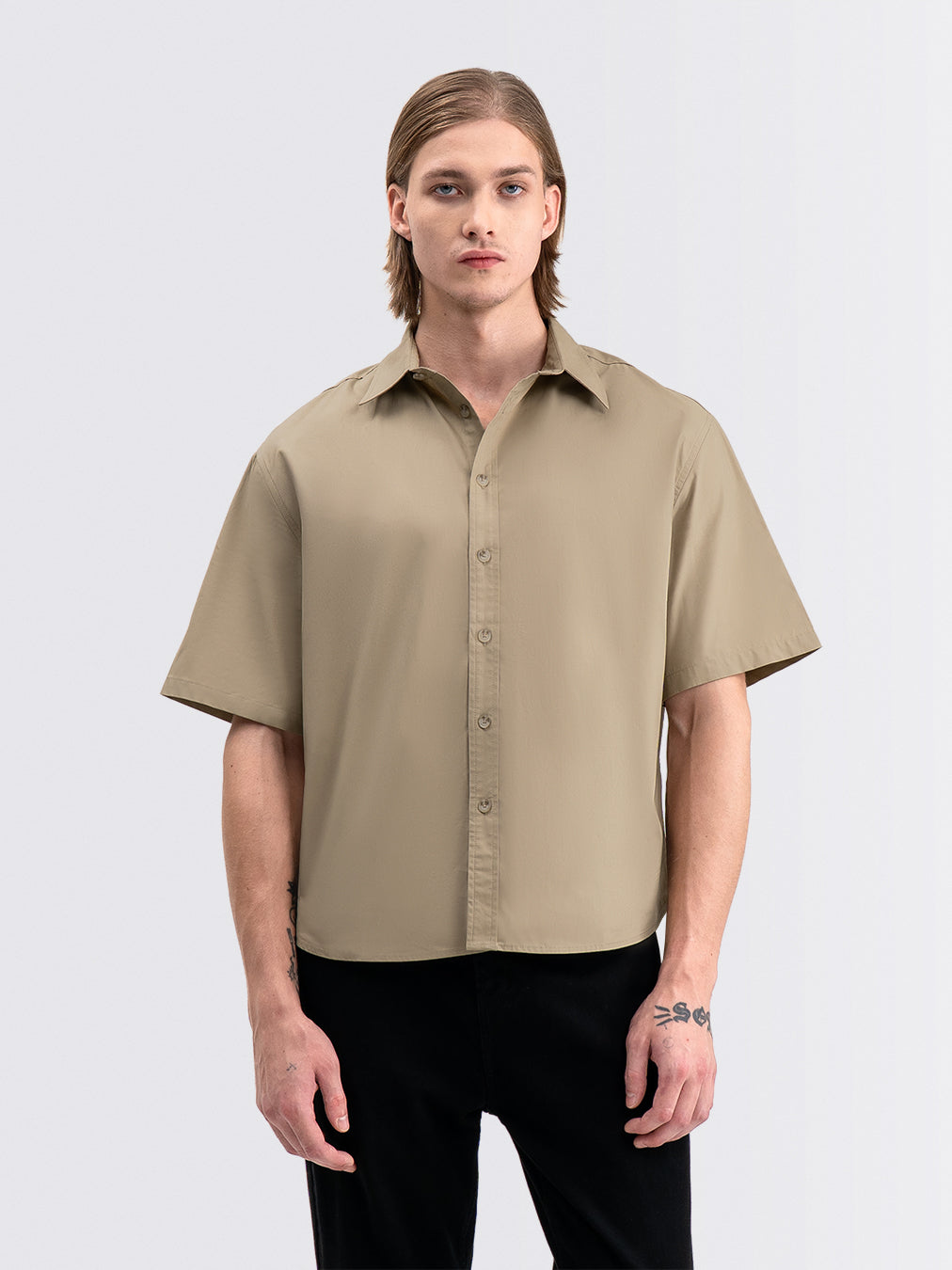 Boxy Short Shirt Latte