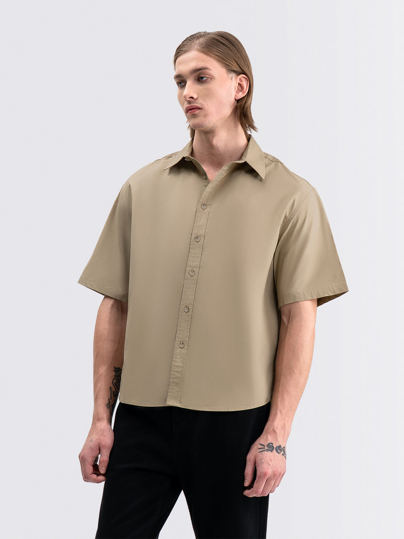 Boxy Short Shirt Latte