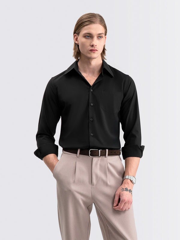 Iron Free Long Shirt Black