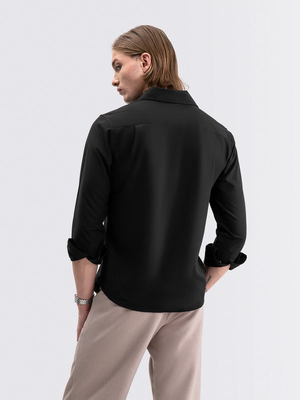 Iron Free Long Shirt Black
