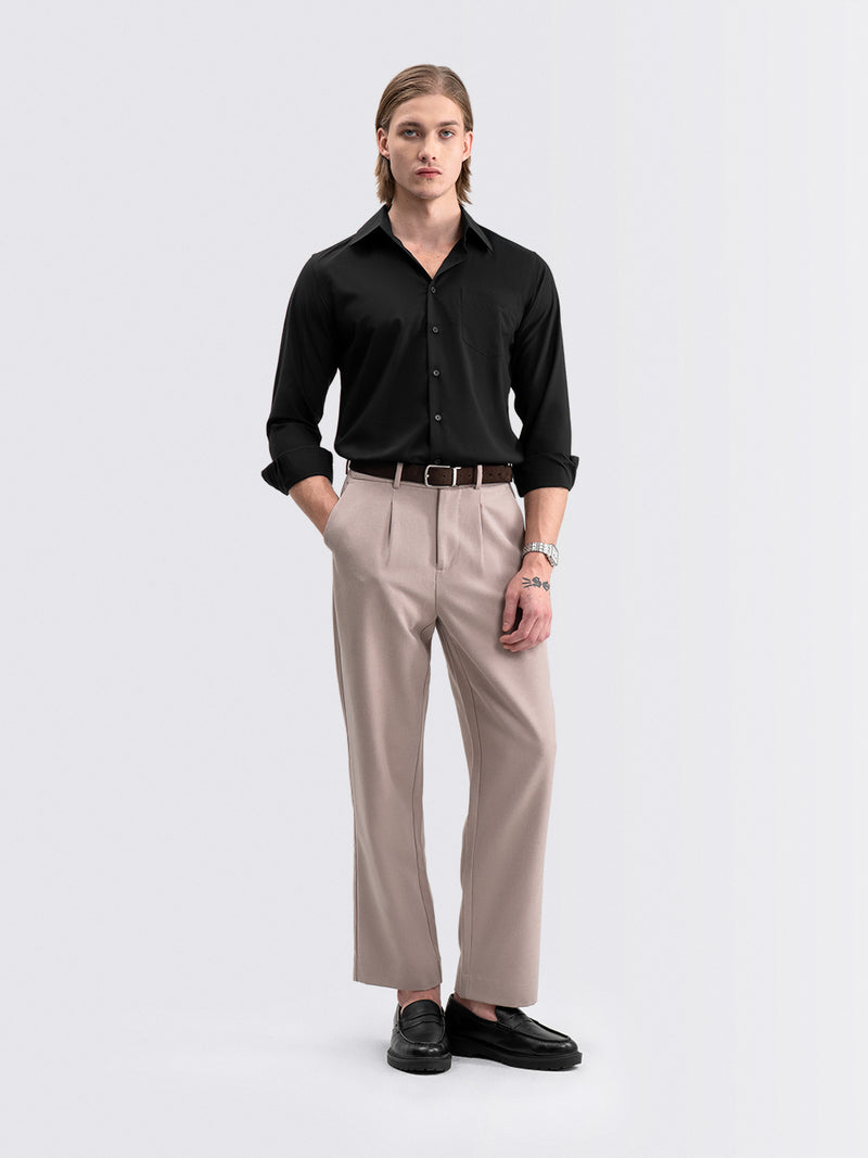 Iron Free Long Shirt Black