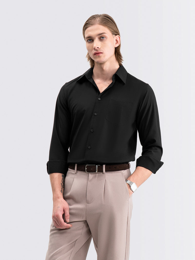 Iron Free Long Shirt Black