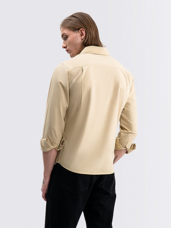Iron Free Long Shirt Khaki