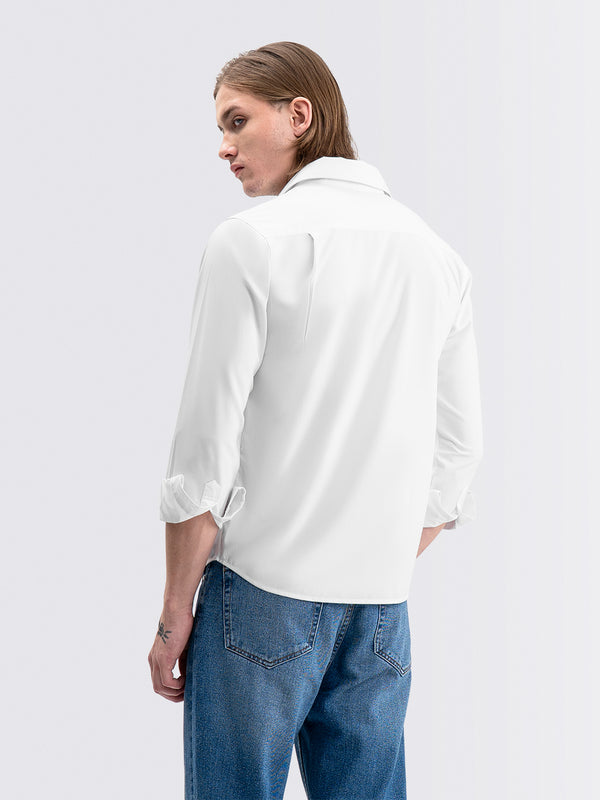 Iron Free Long Shirt White