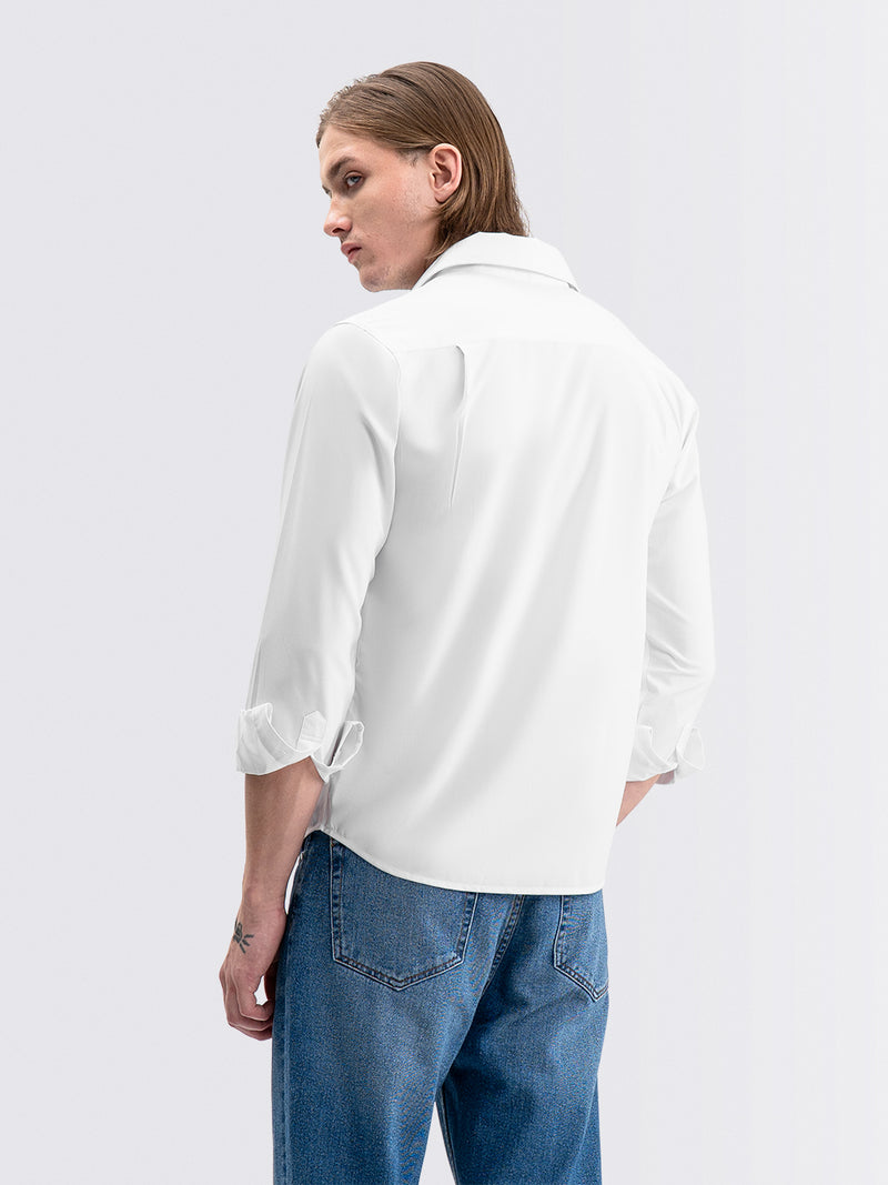 Iron Free Long Shirt White