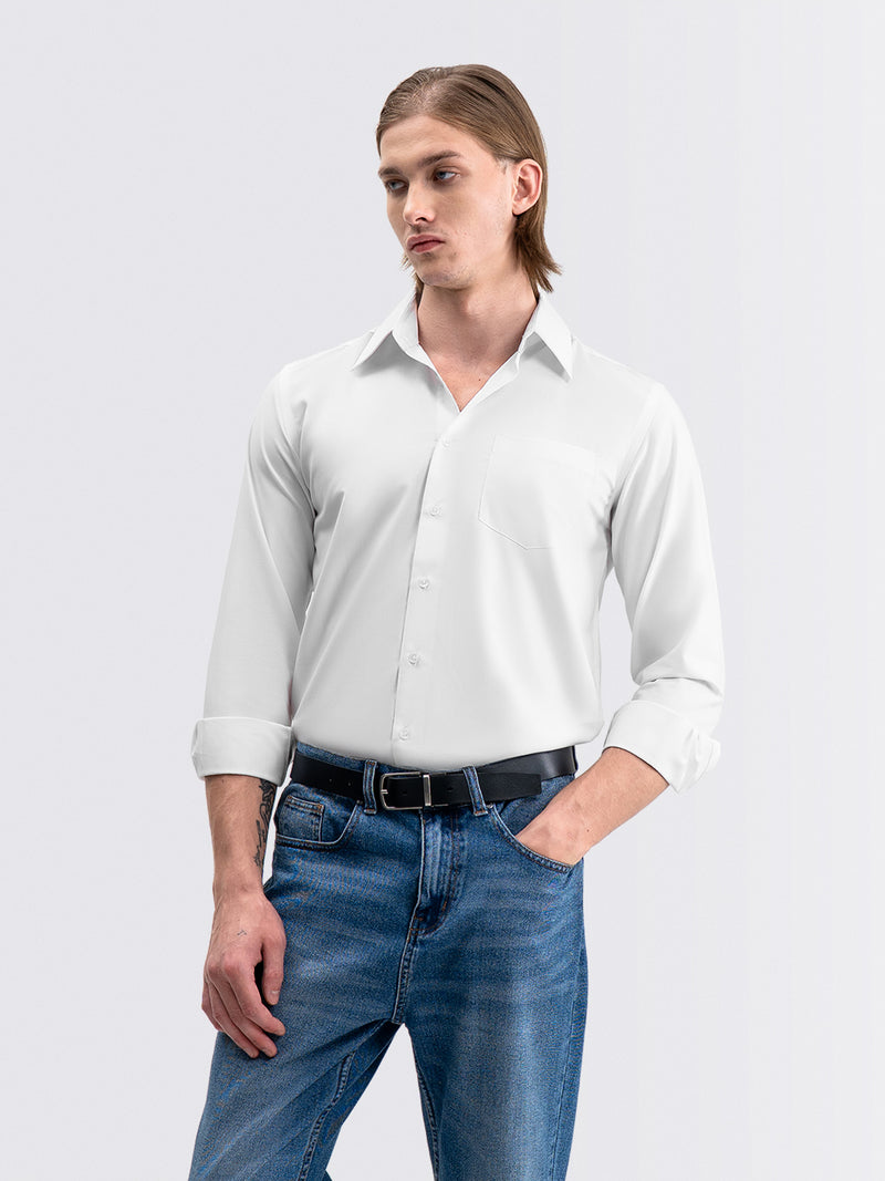 Iron Free Long Shirt White
