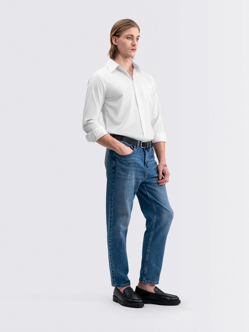 Iron Free Long Shirt White