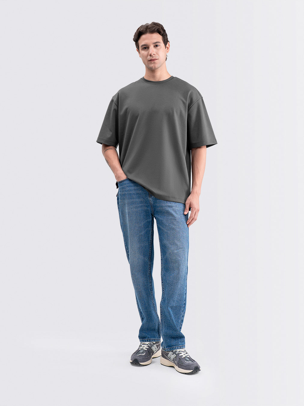 Boxy Ease Tee Gray