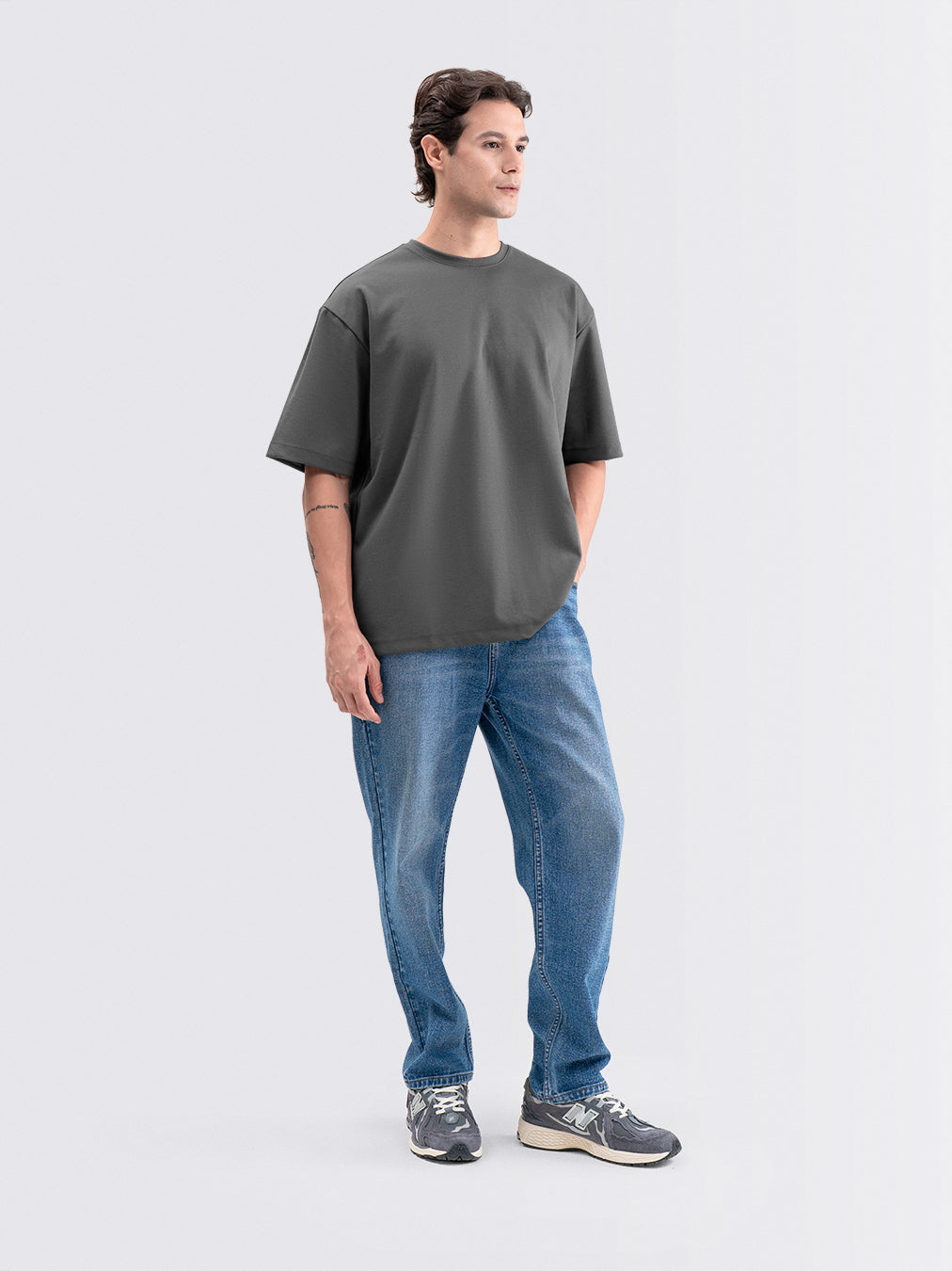 Boxy Ease Tee Gray