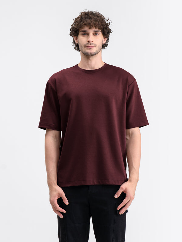 Boxy Ease Tee Wine