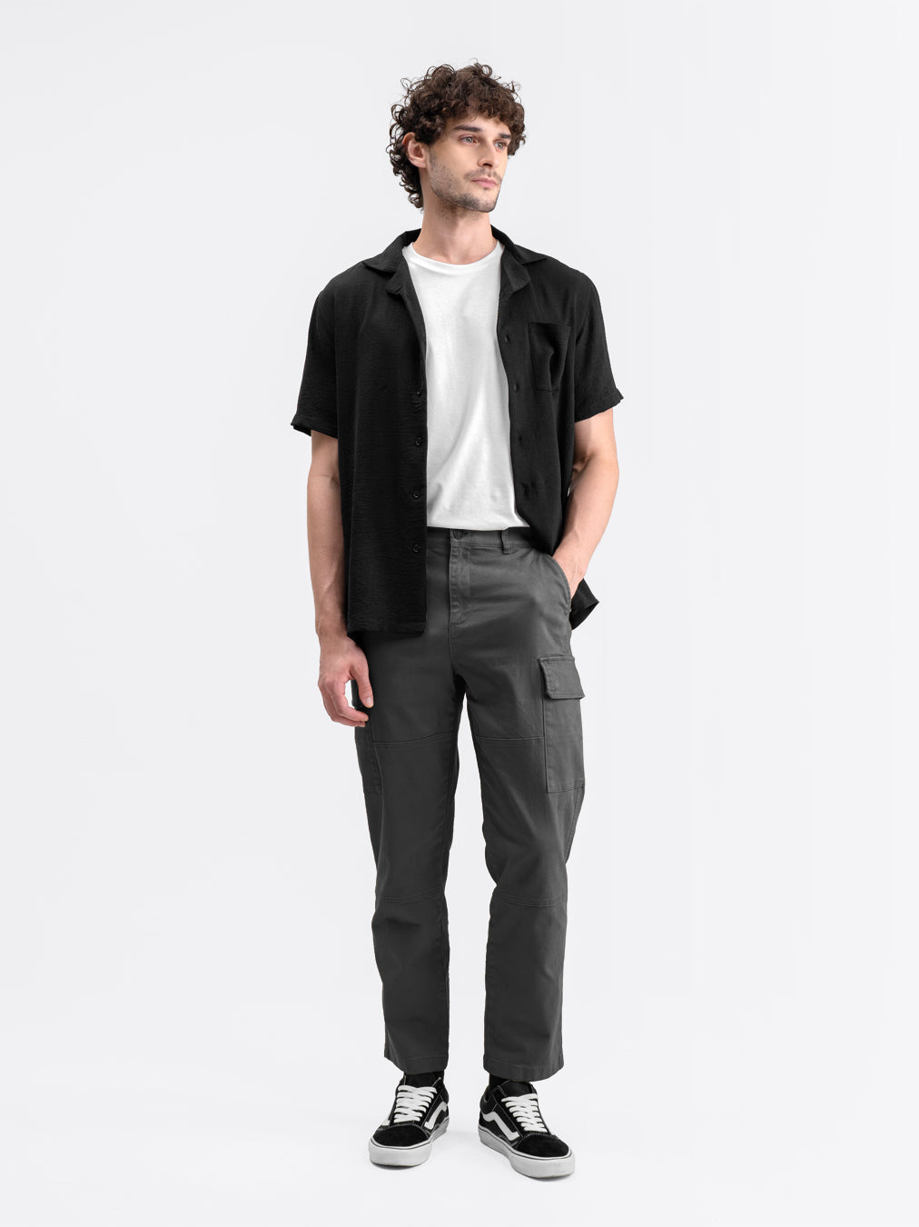 Cargo Straight Pants Dark Gray