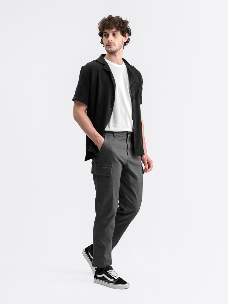 Cargo Straight Pants Dark Gray