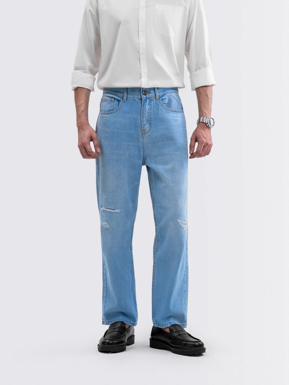 Destroy Wash Jeans Light Blue
