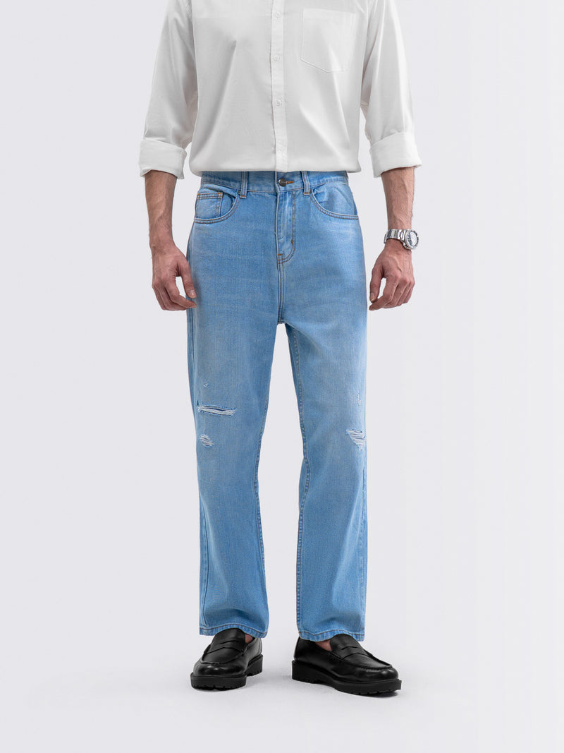 Destroy Wash Jeans Light Blue