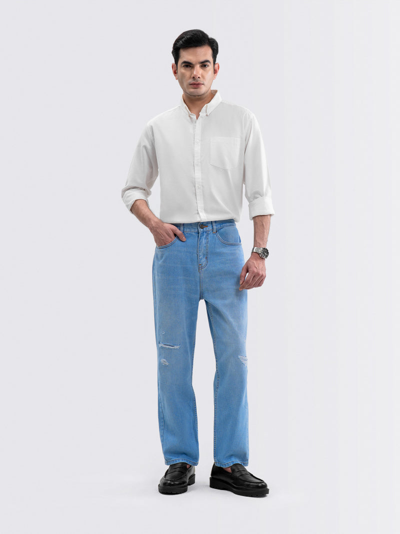 Destroy Wash Jeans Light Blue