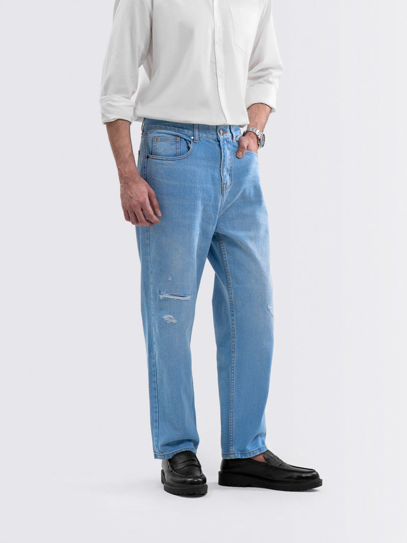 Destroy Wash Jeans Light Blue