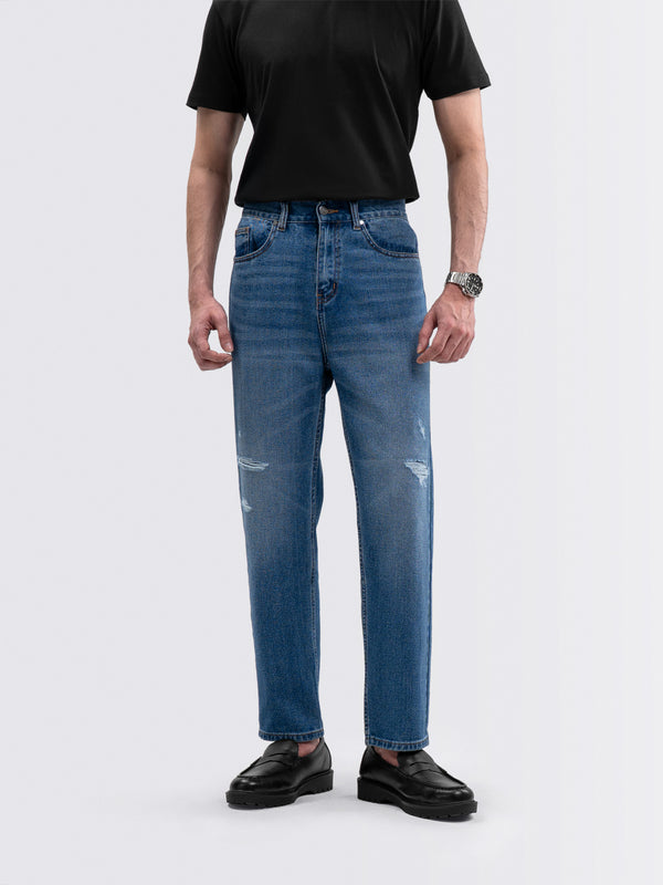 Destroy Wash Jeans Mid Blue