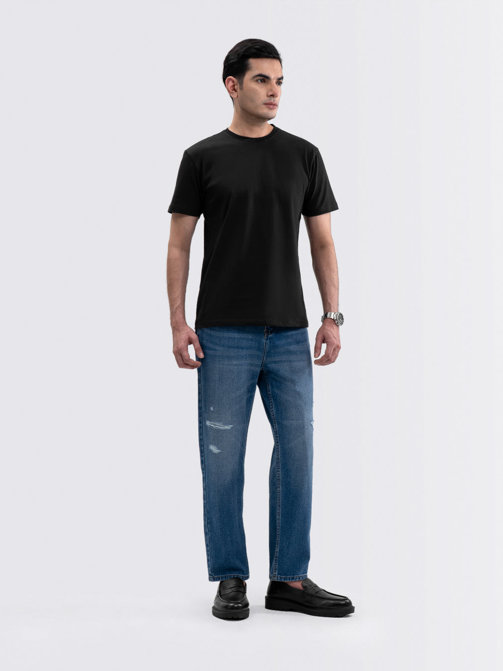 Destroy Wash Jeans Mid Blue