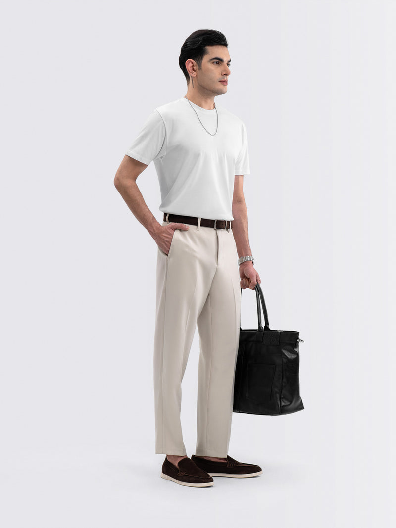 Expand Waist Pants Light Cream