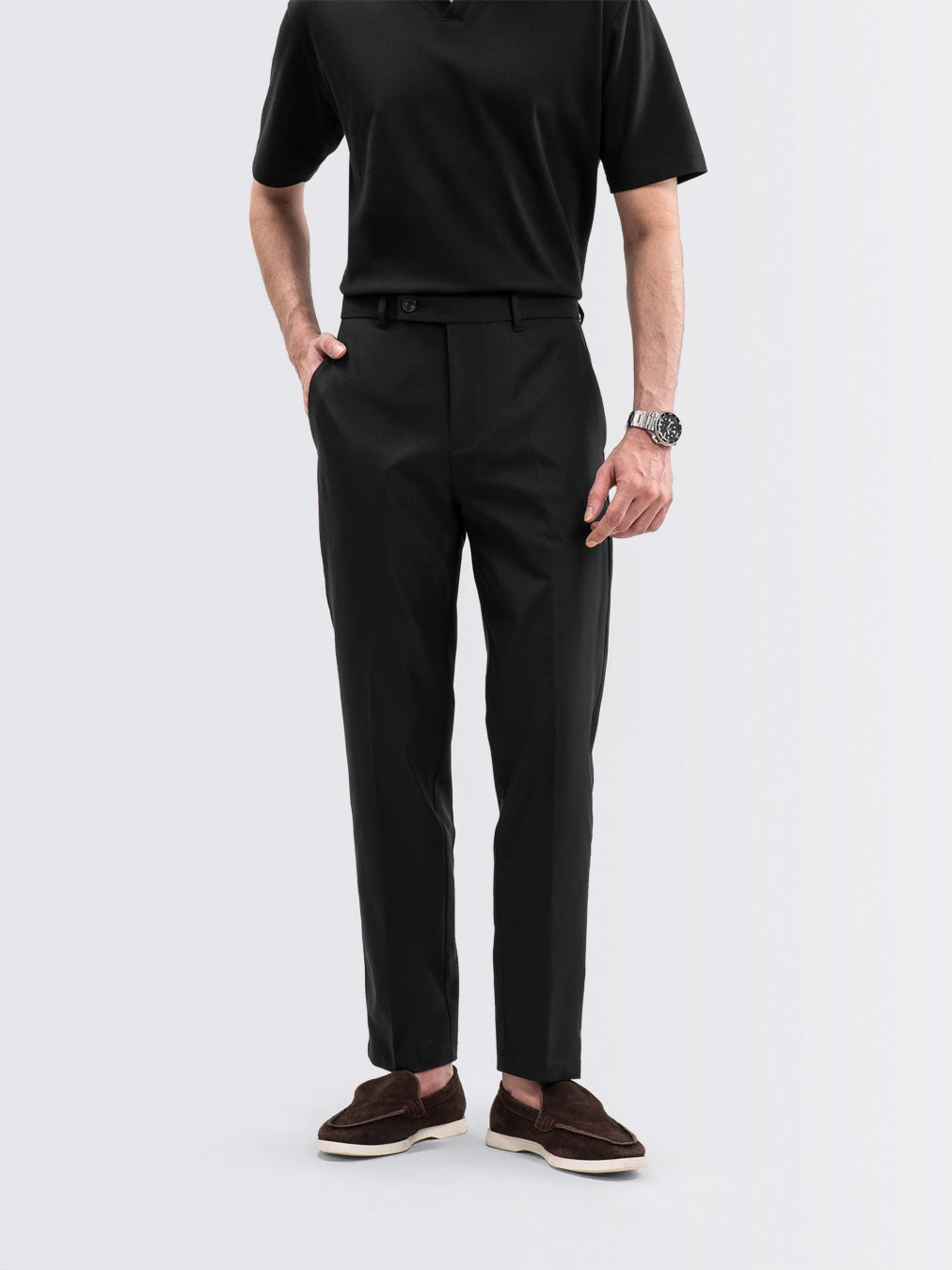 Feather Chino Pants Black