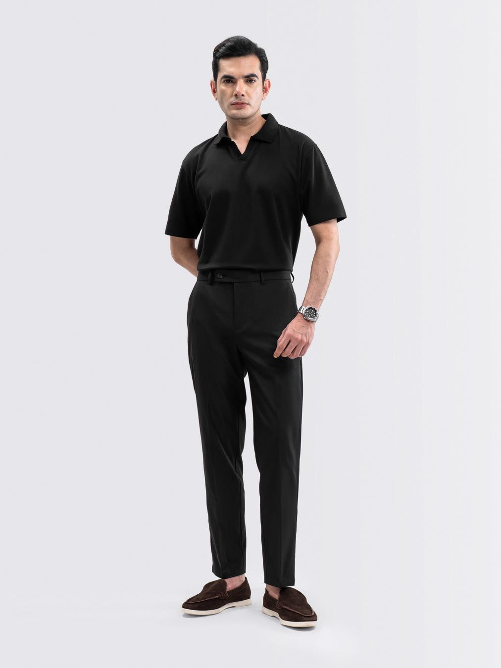 Feather Chino Pants Black