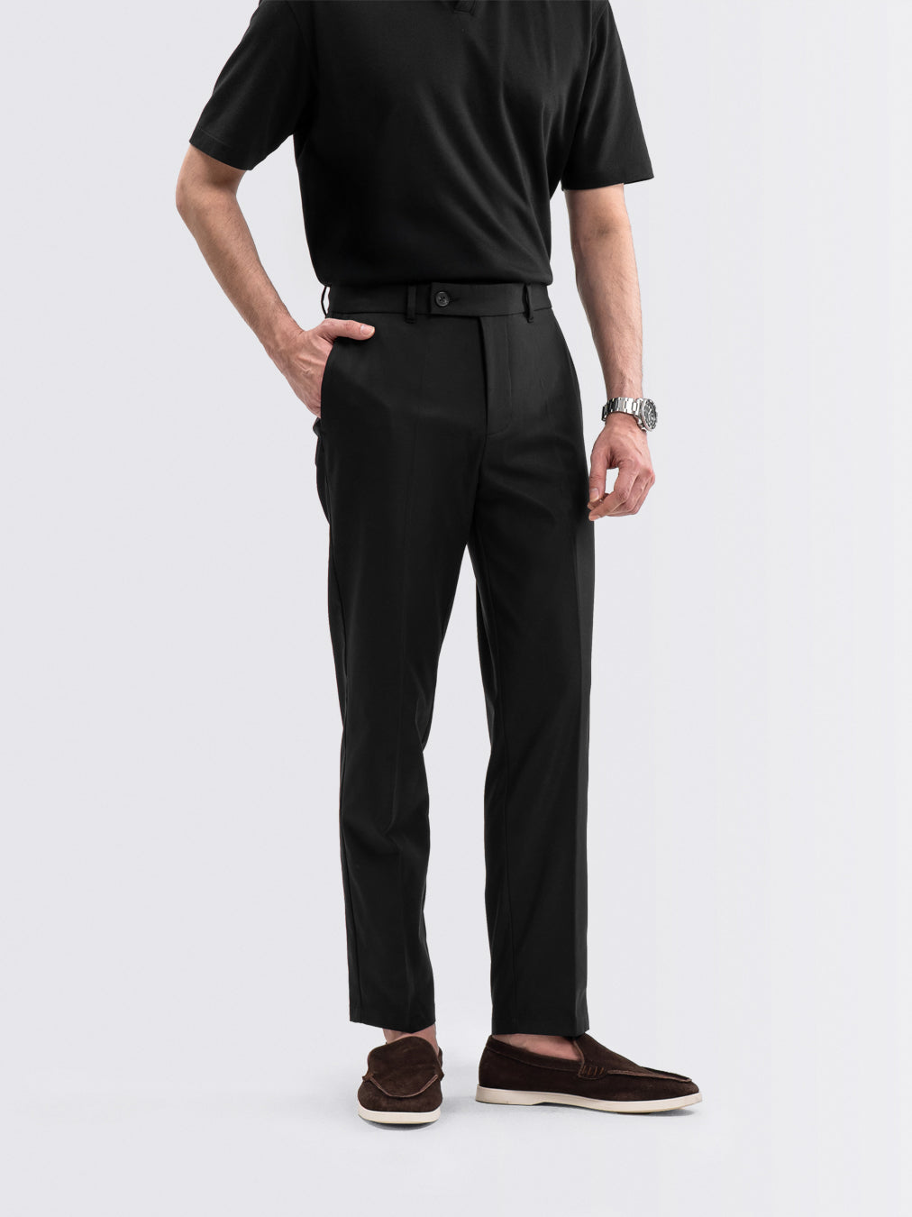Feather Chino Pants Black
