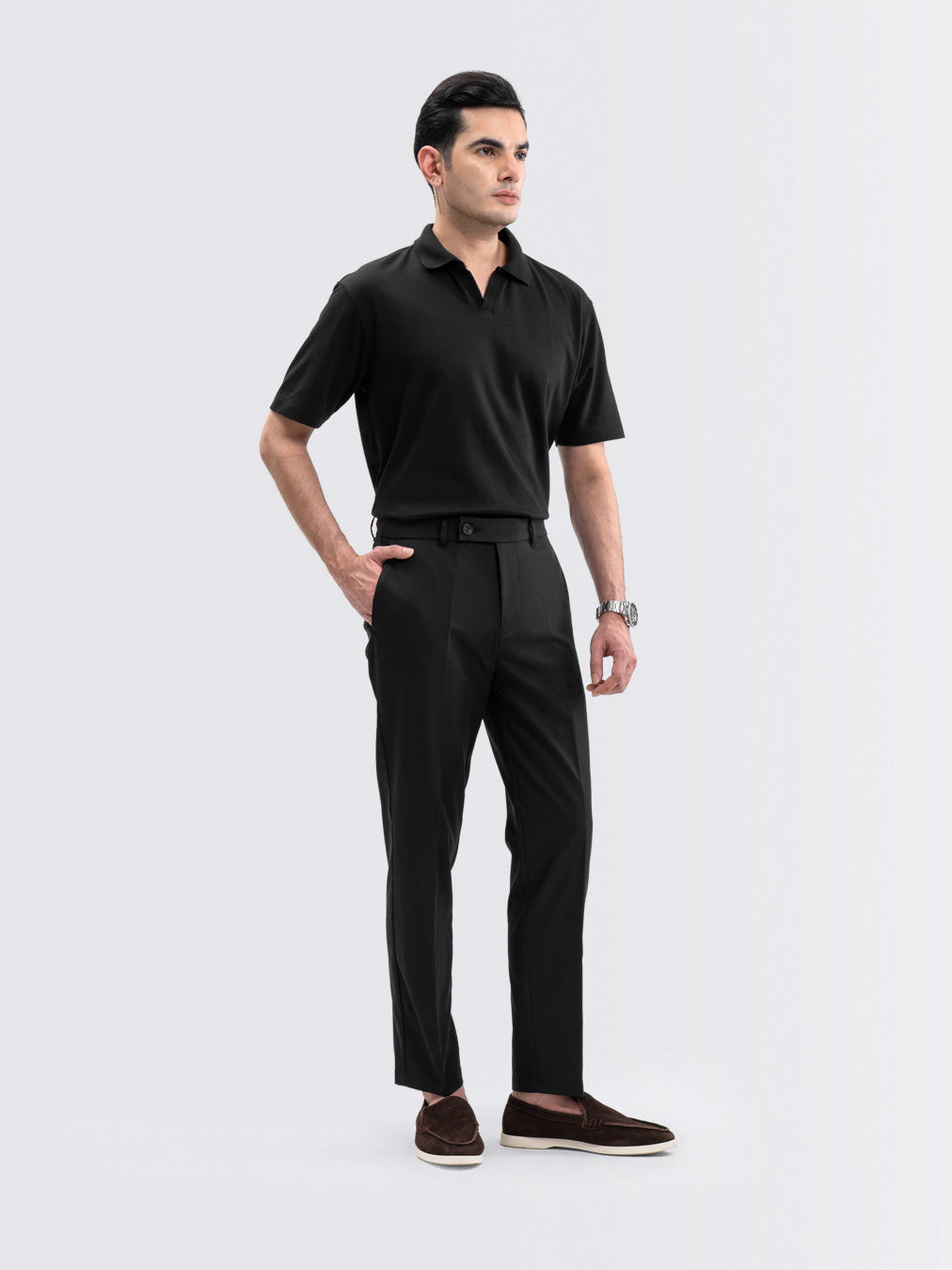 Feather Chino Pants Black