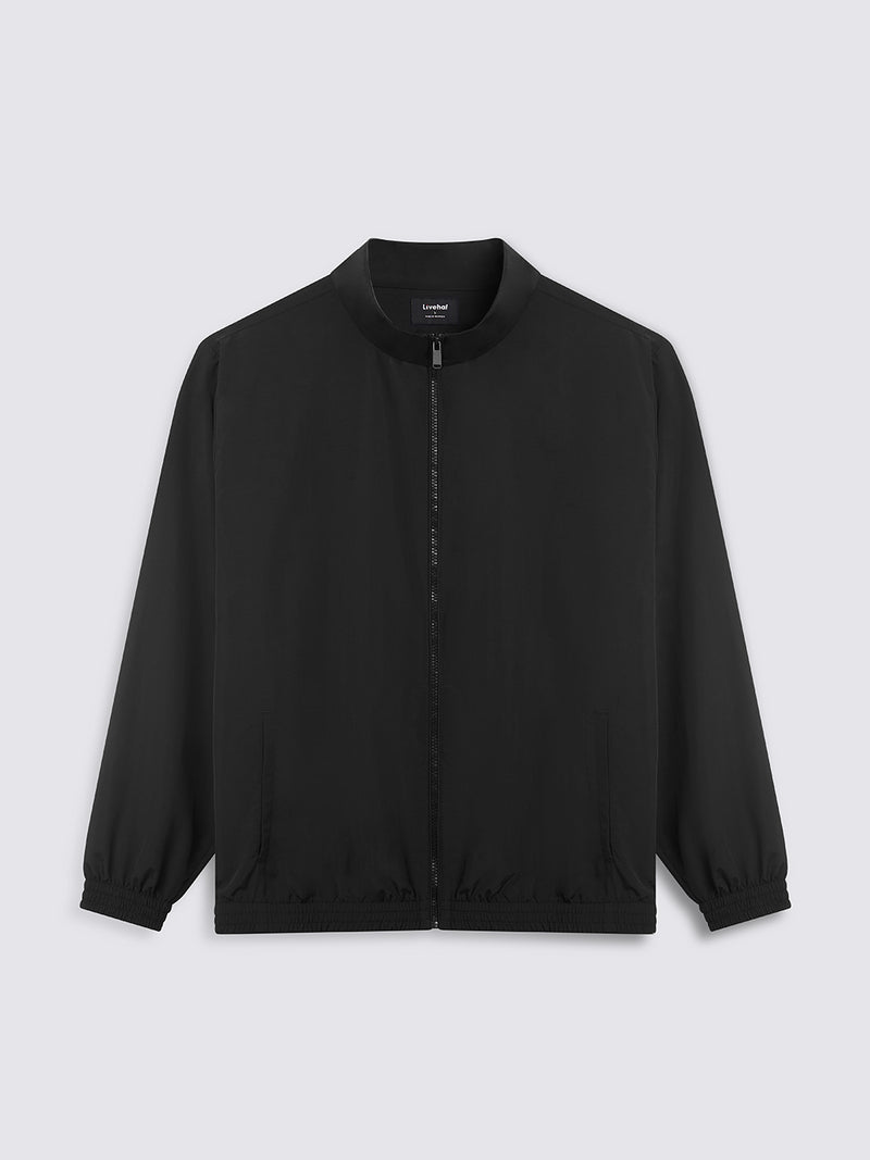 Geared Crinkle Jacket Black