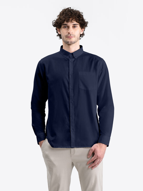 Oxford Long Shirt Midnight Blue