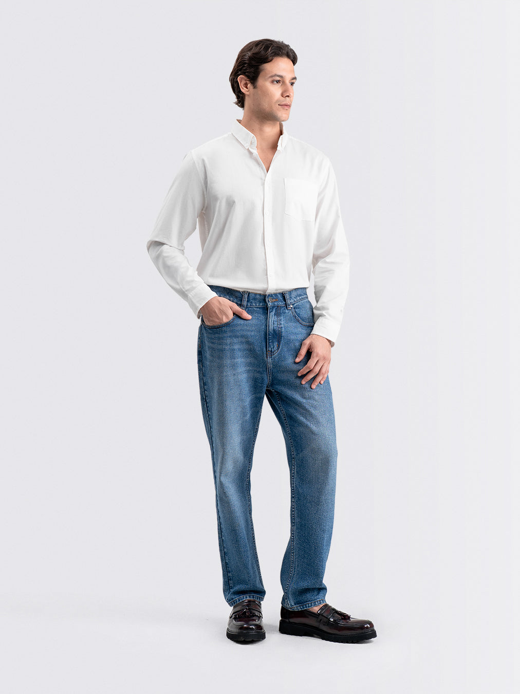 Oxford Long Shirt White