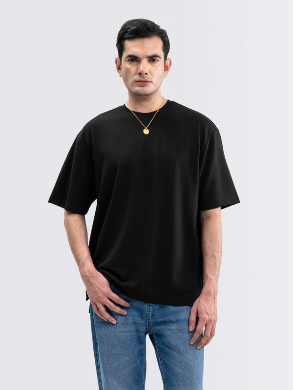 Square Interlock Tee Black