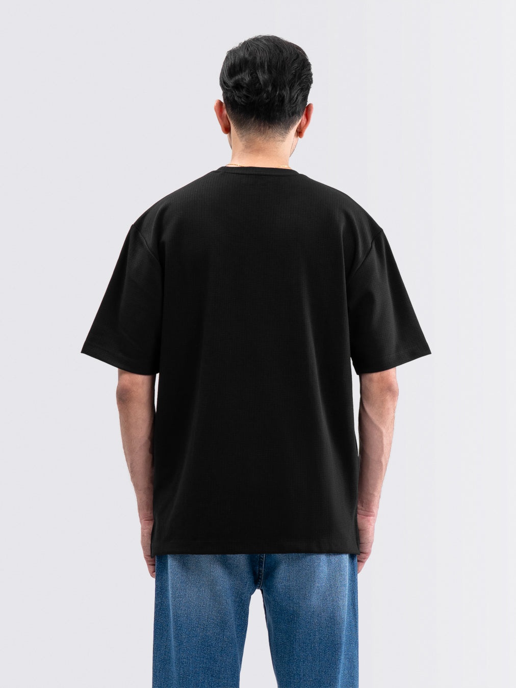 Square Interlock Tee Black