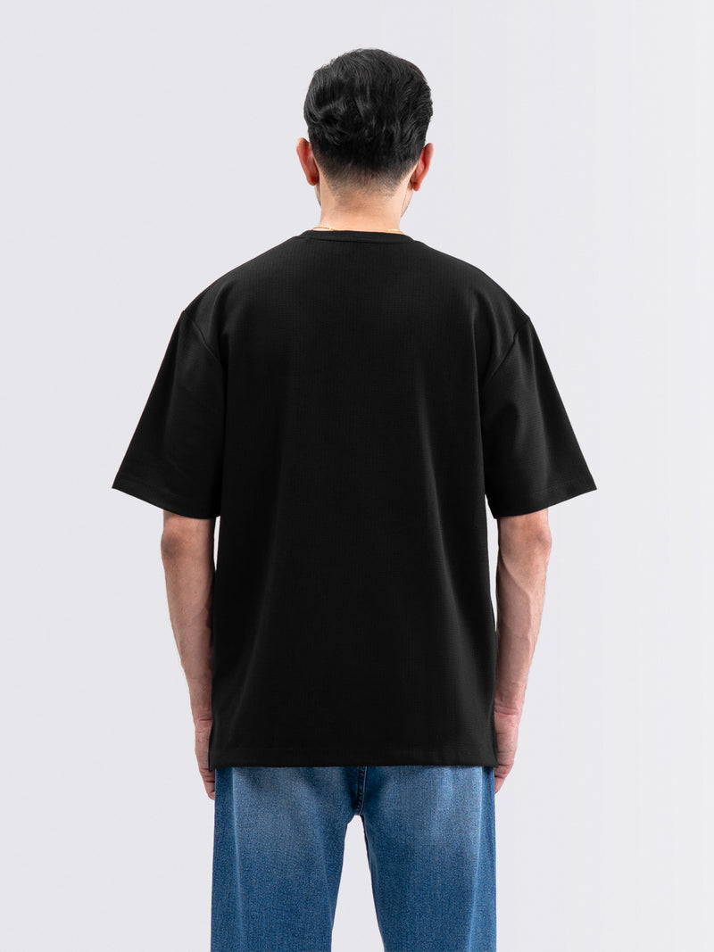 Square Interlock Tee Black