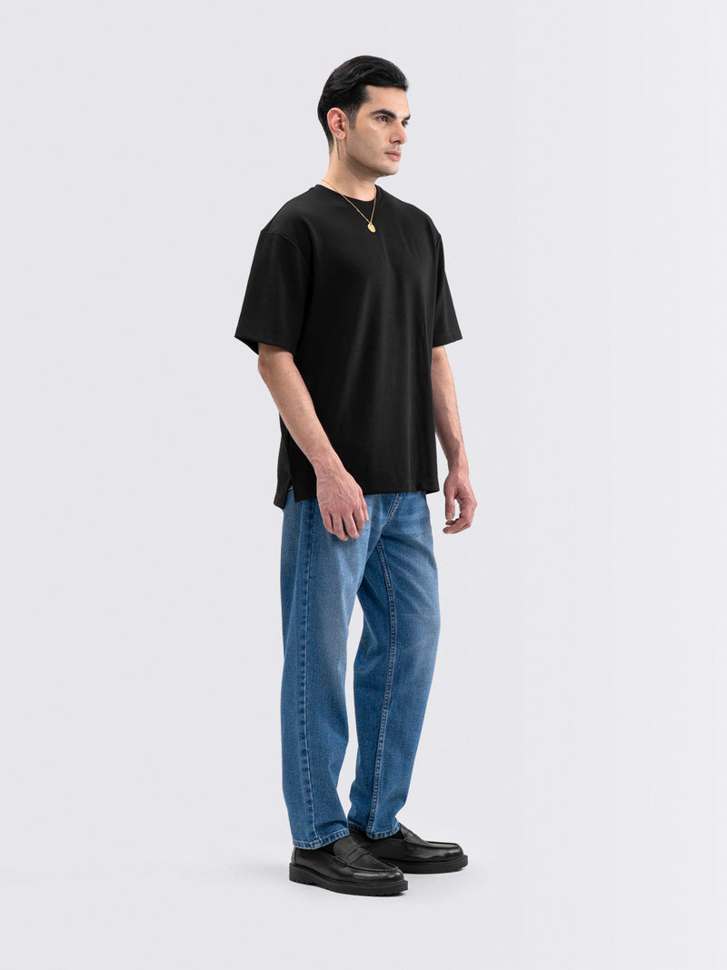 Square Interlock Tee Black
