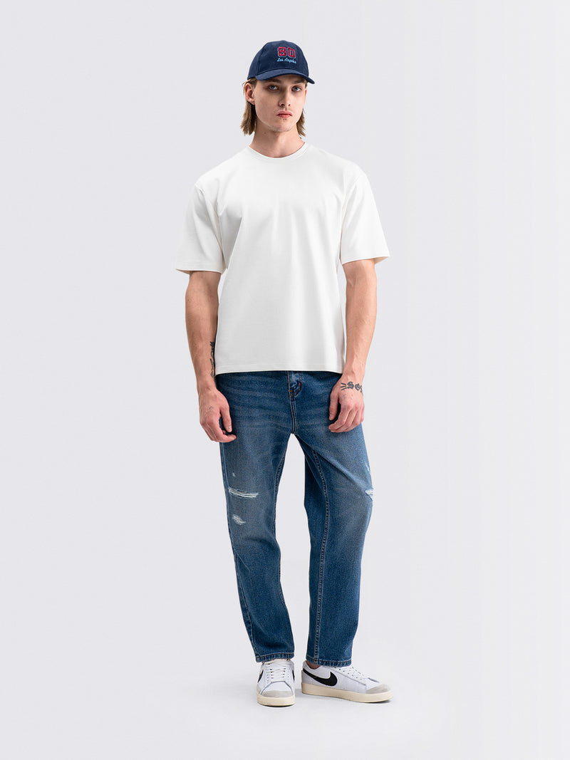 Square Interlock Tee Natural