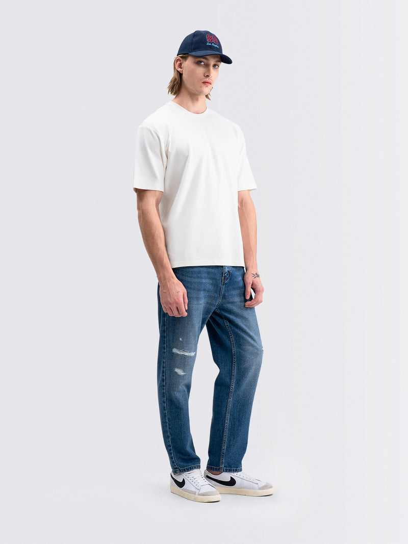 Square Interlock Tee Natural