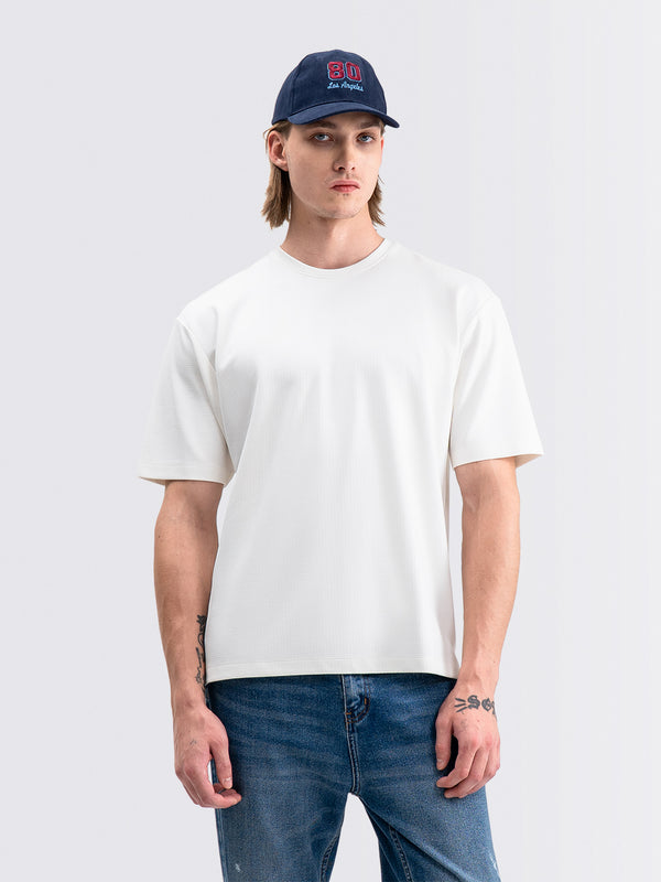 Square Interlock Tee Natural