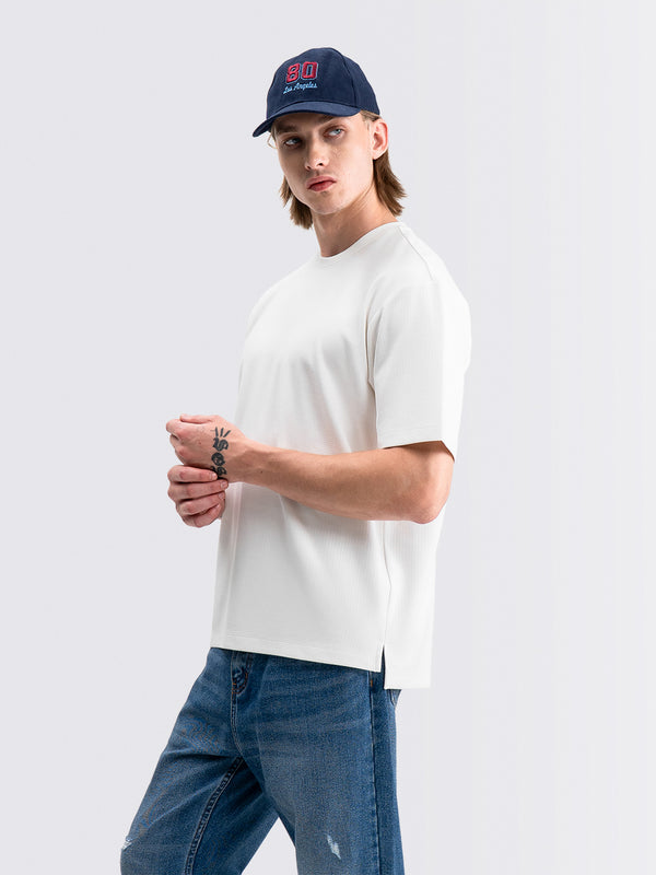 Square Interlock Tee Natural