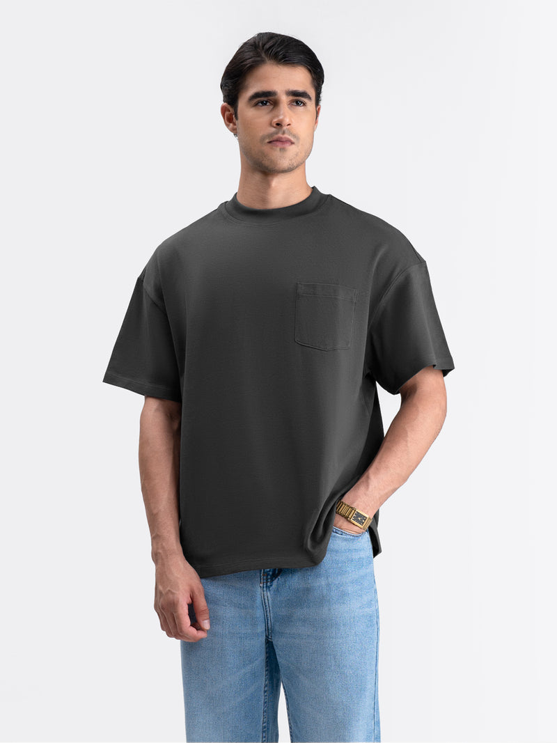 Staple Crop Tee Dark Gray