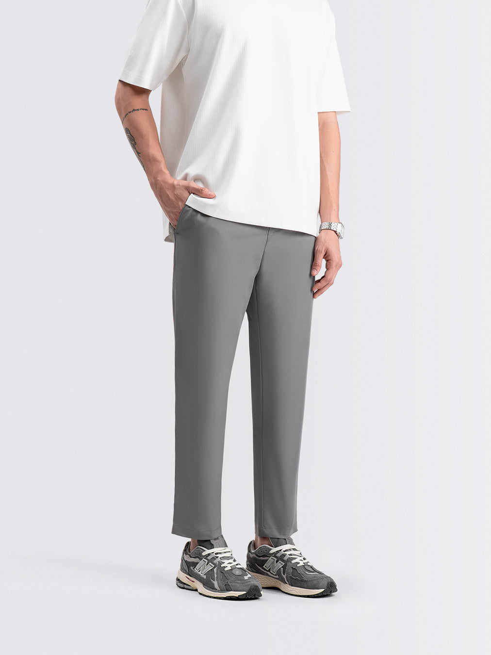 Tapered Flex Pants Light Gray