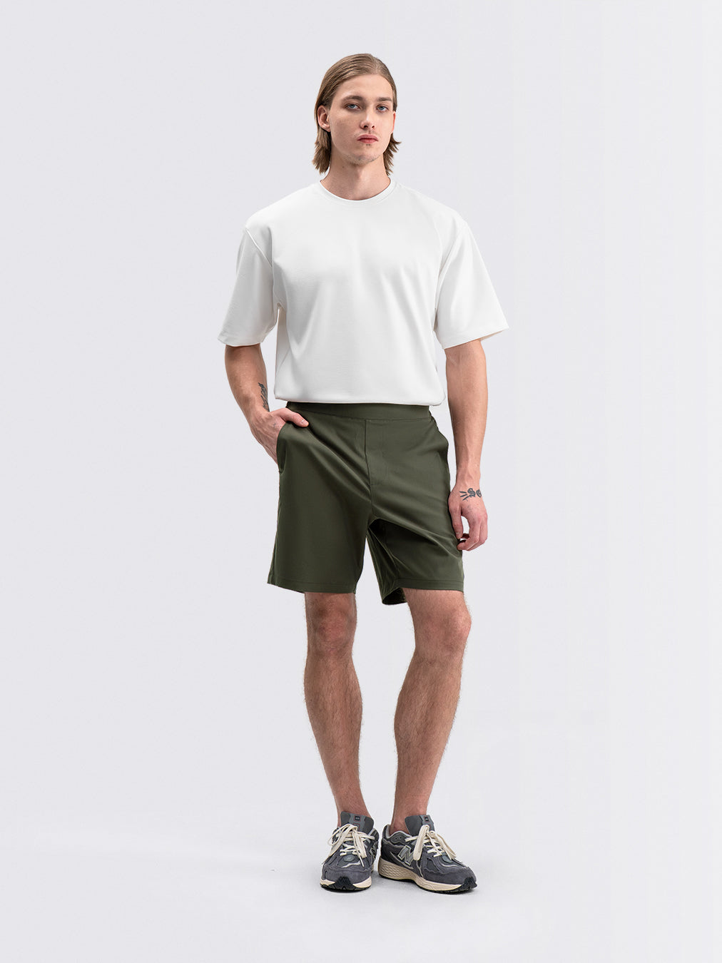 Tapered Flex Shorts Dark Olive
