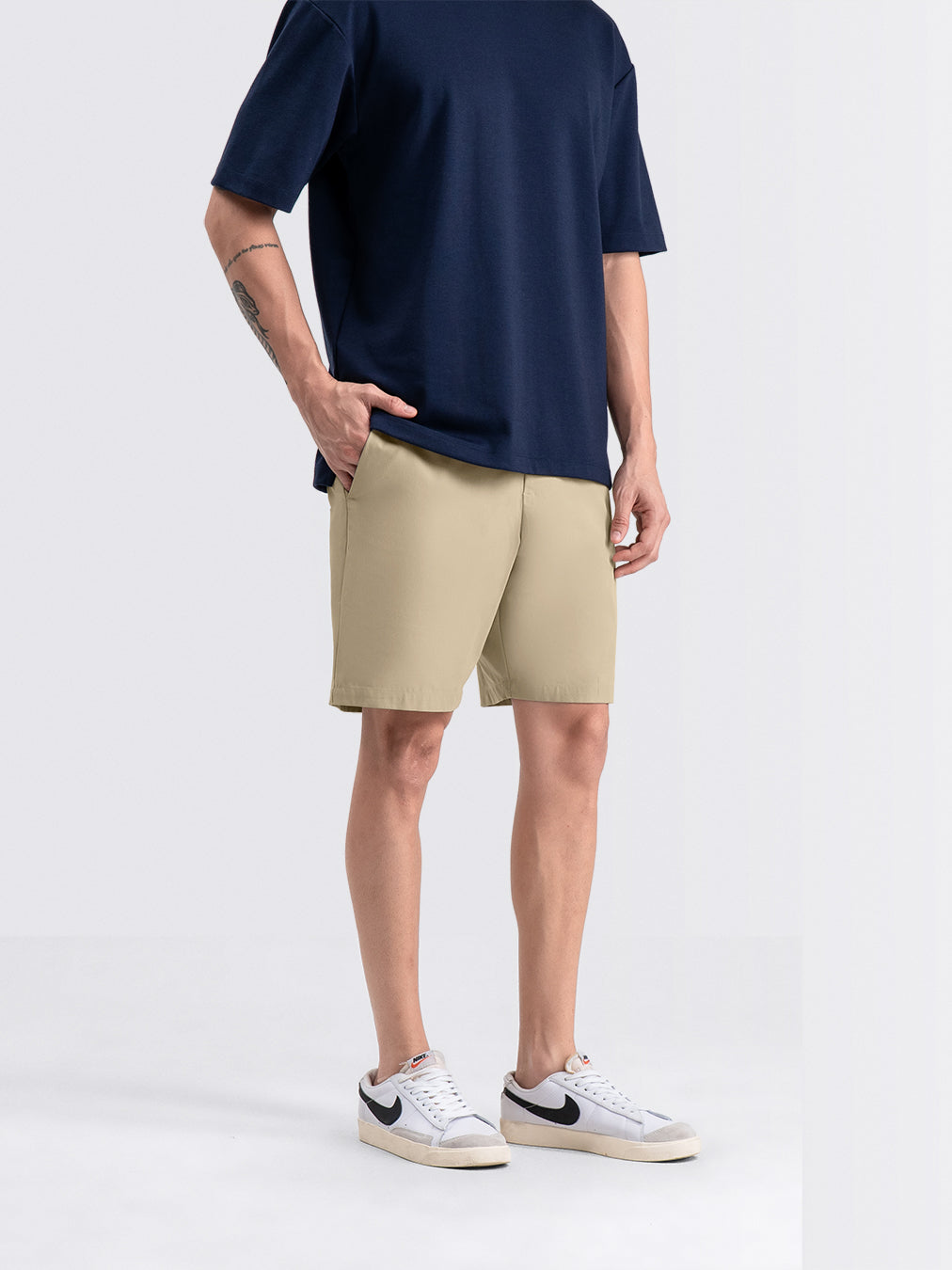 Tapered Flex Shorts Beige