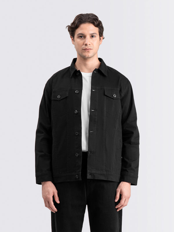 Trucker Canvas Jacket Black
