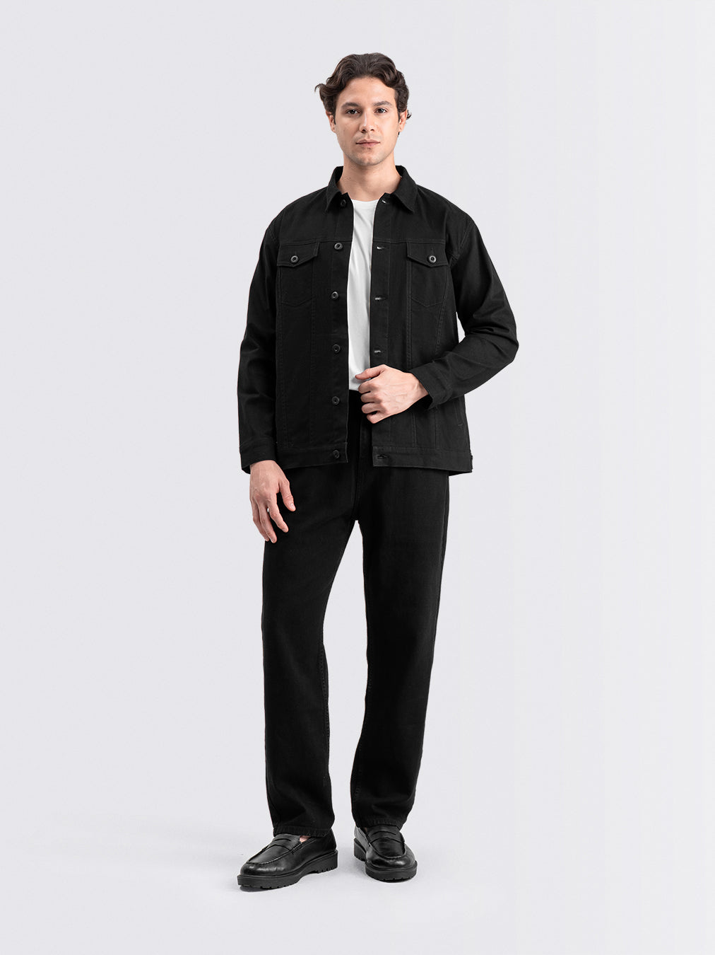 Trucker Canvas Jacket Black
