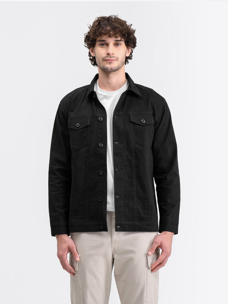 Trucker Canvas Jacket Black